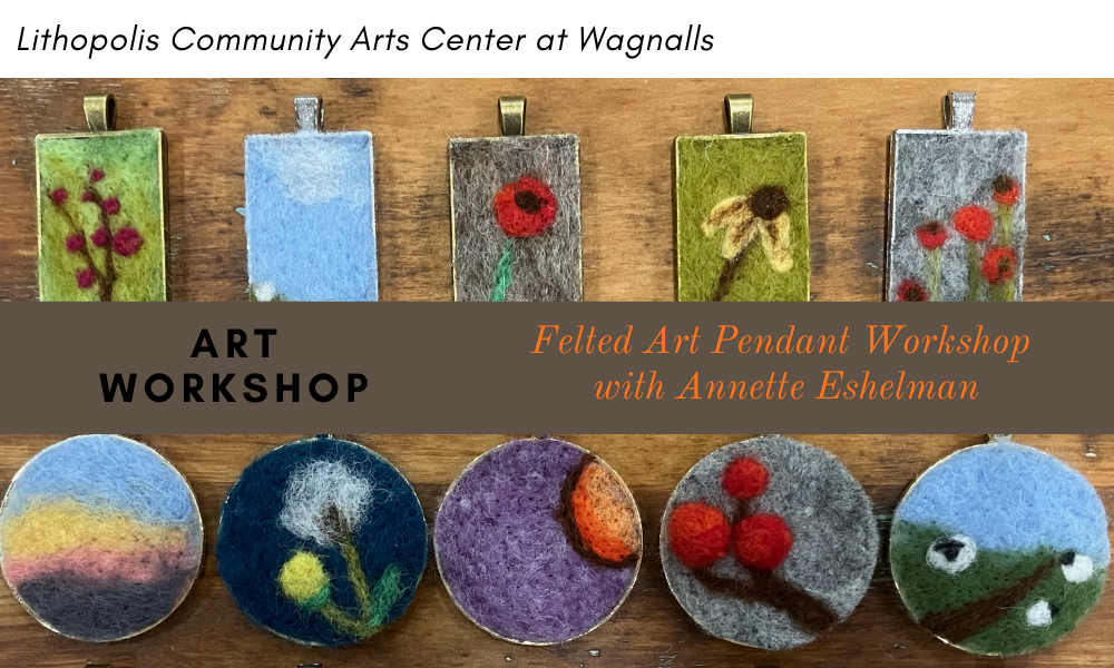 multiple felted art pendants